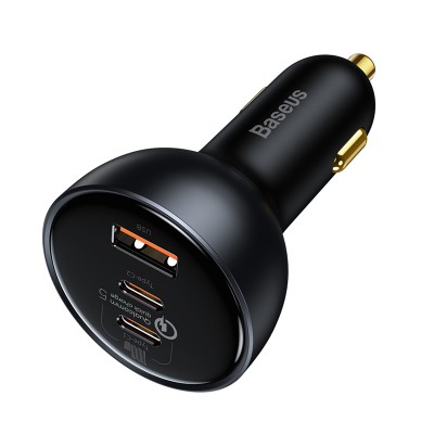 Автомобильное зарядное устройство BASEUS Qualcomm Quick Charge 5 Multi-port, USB+2*USB-C + Кабель Type-C-Type-C, 5A, 160 Автомобильное зарядное устройство BASEUS Qualcomm Quick Charge 5 Multi-port, USB+2*USB-C + Кабель Type-C-Type-C, 5A, 160