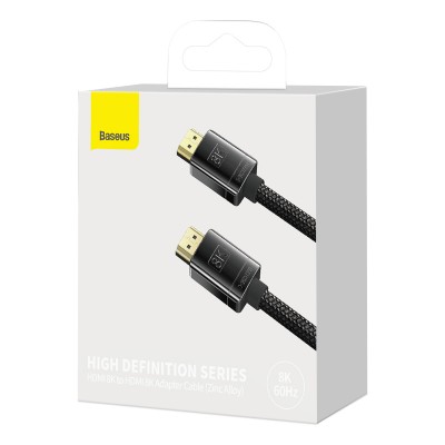 Кабель HDMI BASEUS High Definition (Zinc alloy), HDMI 8K- HDMI 8K, 2 м, черный Кабель HDMI BASEUS High Definition (Zinc alloy), HDMI 8K- HDMI 8K, 2 м, черный