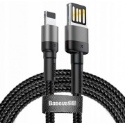 Кабель USB BASEUS Cafule, USB - Lightning, 2.4А, 1 м, серый+черный, special edition