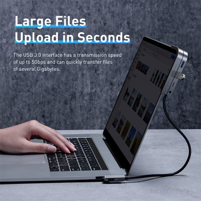 Переходник/Адаптер BASEUS Bend Angle, Разветвитель, Type-C - 2XUSB3.0 + HDMI + TF + PD + 3.5mm, серебристый Переходник/Адаптер BASEUS Bend Angle, Разветвитель, Type-C - 2XUSB3.0 + HDMI + TF + PD + 3.5mm, серебристый