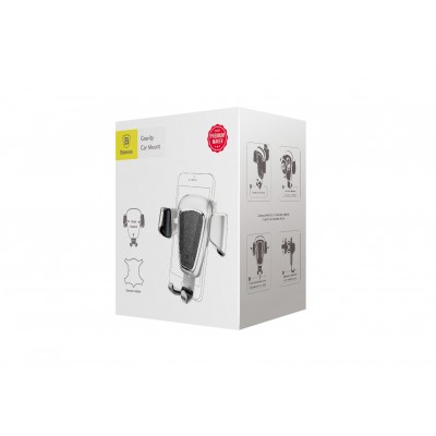 Автомобильный держатель BASEUS Gravity Metal type, серебряный, на воздуховод Автомобильный держатель BASEUS Gravity Metal type, серебряный, на воздуховод