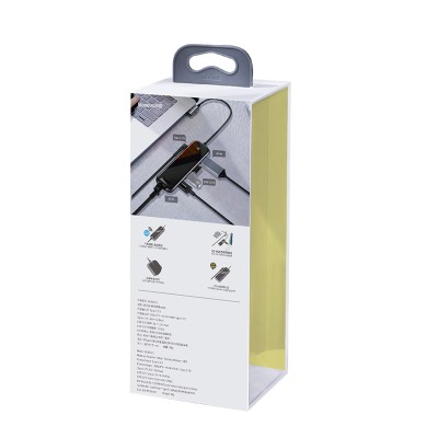 Переходник/Адаптер BASEUS UCN3275, Разветвитель, Type-C - 3xUSB3.0 + HDMI + RJ45 + PD, 3A, темно-серый, 4K Переходник/Адаптер BASEUS UCN3275, Разветвитель, Type-C - 3xUSB3.0 + HDMI + RJ45 + PD, 3A, темно-серый, 4K