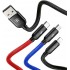 Кабель USB BASEUS Three Primary Colors 3-in-1, USB - MicroUSB+Type-C+Lightning, 3.5A, 30 см, черный Кабель USB BASEUS Three Primary Colors 3-in-1, USB - MicroUSB+Type-C+Lightning, 3.5A, 30 см, черный