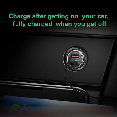 Автомобильное зарядное устройство BASEUS Circular Plastic, 2*USB, 5A, 30 Вт, черный, быстрая зарядка Автомобильное зарядное устройство BASEUS Circular Plastic, 2*USB, 5A, 30 Вт, черный, быстрая зарядка