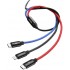 Кабель USB BASEUS Three Primary Colors 3-in-1, USB - MicroUSB+Type-C+Lightning, 3.5A, 30 см, черный Кабель USB BASEUS Three Primary Colors 3-in-1, USB - MicroUSB+Type-C+Lightning, 3.5A, 30 см, черный