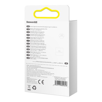 Переходник/Адаптер BASEUS Ingenuity Series Mini OTG, Type-C - USB-A 3.1, черный Переходник/Адаптер BASEUS Ingenuity Series Mini OTG, Type-C - USB-A 3.1, черный