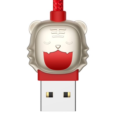 Кабель USB BASEUS Year of the Tiger One-for-three, USB - MicroUSB+Type-C+Lightning, 3.5A, 1.2 м, красный Кабель USB BASEUS Year of the Tiger One-for-three, USB - MicroUSB+Type-C+Lightning, 3.5A, 1.2 м, красный