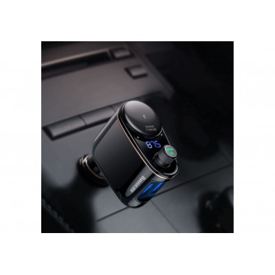 FM - Трансмиттер BASEUS Locomotive, 2*USB+прикуриватель, 3.4A, темный кофе, дисплей+Bluetooth,SD/TF FM - Трансмиттер BASEUS Locomotive, 2*USB+прикуриватель, 3.4A, темный кофе, дисплей+Bluetooth,SD/TF