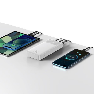Портативный аккумулятор BASEUS Bipow Digital Display 20W, 3A, 10000 мА⋅ч, белый Портативный аккумулятор BASEUS Bipow Digital Display 20W, 3A, 10000 мА⋅ч, белый