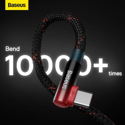 Кабель USB-C BASEUS MVP 2 Elbow-shaped Fast Charging, Type-C - Type-C, 100W, 1 м, черно-красный, угловой Кабель USB-C BASEUS MVP 2 Elbow-shaped Fast Charging, Type-C - Type-C, 100W, 1 м, черно-красный, угловой