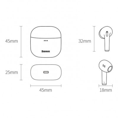 Беспроводные наушники BASEUS Bowie E8, Bluetooth, 40 мАч, черный Беспроводные наушники BASEUS Bowie E8, Bluetooth, 40 мАч, черный