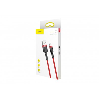 Кабель USB BASEUS Cafule, USB - Lightning, 1.5А, 2 м, красный+красный Кабель USB BASEUS Cafule, USB - Lightning, 1.5А, 2 м, красный+красный