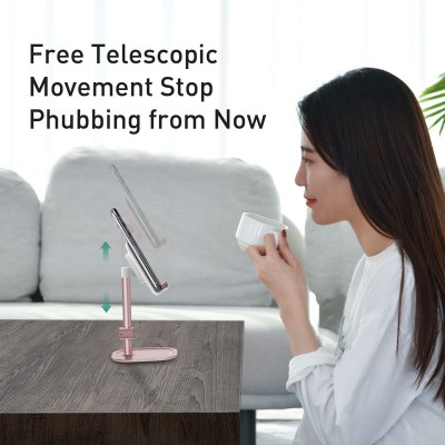 Настольная подставка BASEUS Literary Youth, телескопический, розовое золото Настольная подставка BASEUS Literary Youth, телескопический, розовое золото