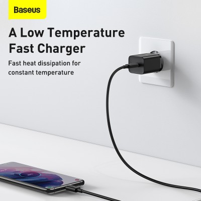 Зарядное устройство BASEUS Super Si USB-C, 3A, 25W, черный Зарядное устройство BASEUS Super Si USB-C, 3A, 25W, черный