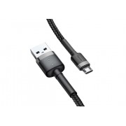 Кабель USB BASEUS Cafule, USB - MicroUSB, 1.5А, 2 м, серый+черный
