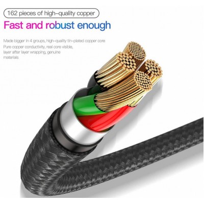 Кабель USB BASEUS Horizontal, USB - Lightning, 2.4А, 1 м, черный, с индикатором Кабель USB BASEUS Horizontal, USB - Lightning, 2.4А, 1 м, черный, с индикатором