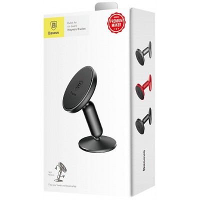Автомобильный держатель BASEUS Bullet An on-board, магнитный, черный, на клею Автомобильный держатель BASEUS Bullet An on-board, магнитный, черный, на клею
