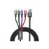 Кабель USB BASEUS Fast Charging 4-in-1, USB - 2*MicroUSB + Type-C + Lightning, 3.5A, 1.2 м, черный Кабель USB BASEUS Fast Charging 4-in-1, USB - 2*MicroUSB + Type-C + Lightning, 3.5A, 1.2 м, черный