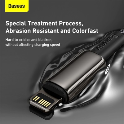 Кабель USB-C BASEUS Tungsten Gold, Type-C - Lightning, 20W, 2 м, черный Кабель USB-C BASEUS Tungsten Gold, Type-C - Lightning, 20W, 2 м, черный