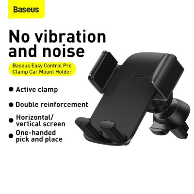 Автомобильный держатель BASEUS Easy Control Pro Clamp (Air Outlet Version), черный, на воздуховод Автомобильный держатель BASEUS Easy Control Pro Clamp (Air Outlet Version), черный, на воздуховод