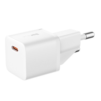 Зарядное устройство BASEUS GaN5 Fast Charger(mini) USB-C, 3A, 20W, белый Зарядное устройство BASEUS GaN5 Fast Charger(mini) USB-C, 3A, 20W, белый