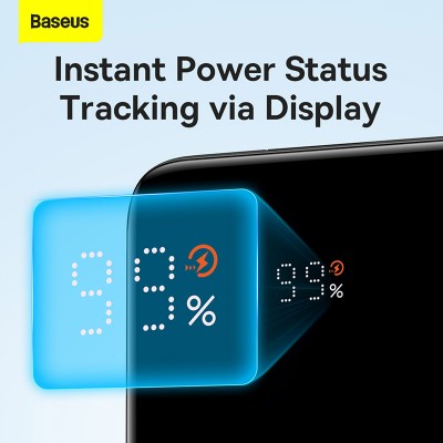Портативный аккумулятор BASEUS Elf Digital Display 22.5W, 2.4A, 10000 мА⋅ч, черный Портативный аккумулятор BASEUS Elf Digital Display 22.5W, 2.4A, 10000 мА⋅ч, черный