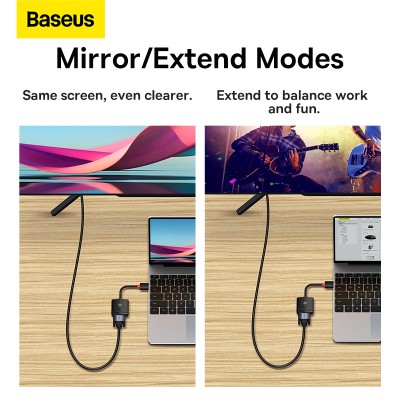 Переходник/Адаптер BASEUS Lite Series Adapter, HDMI - VGA, черный Переходник/Адаптер BASEUS Lite Series Adapter, HDMI - VGA, черный