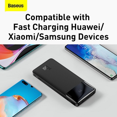 Портативный аккумулятор BASEUS Bipow Digital Display 15W, 3A, 10000 мА⋅ч, черный, с кабелем micro Портативный аккумулятор BASEUS Bipow Digital Display 15W, 3A, 10000 мА⋅ч, черный, с кабелем micro