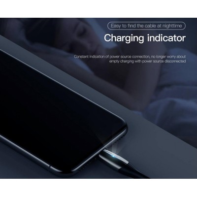 Кабель USB BASEUS Horizontal, USB - Lightning, 2.4А, 1 м, черный, с индикатором Кабель USB BASEUS Horizontal, USB - Lightning, 2.4А, 1 м, черный, с индикатором