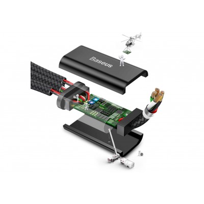 Кабель USB BASEUS MVP 3-in-1, USB - MicroUSB+Type-C+Lightning, 3.5A, 1.2 м, черный, игровой Кабель USB BASEUS MVP 3-in-1, USB - MicroUSB+Type-C+Lightning, 3.5A, 1.2 м, черный, игровой