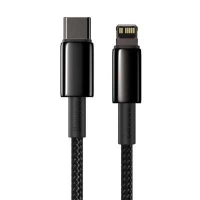 Кабель USB-C BASEUS Tungsten Gold, Type-C - Lightning, 20W, 2 м, черный Кабель USB-C BASEUS Tungsten Gold, Type-C - Lightning, 20W, 2 м, черный
