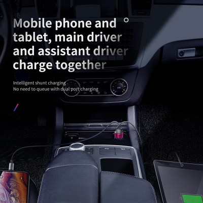 Автомобильное зарядное устройство BASEUS Magic C20C, 2*USB, 5A, 45 Вт, красный, дисплей+быстрая зарядка Автомобильное зарядное устройство BASEUS Magic C20C, 2*USB, 5A, 45 Вт, красный, дисплей+быстрая зарядка