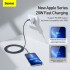 Кабель USB-C BASEUS Crystal Shine Series Fast Charging, Type-C - Lightning, 20W, 2 м, черный Кабель USB-C BASEUS Crystal Shine Series Fast Charging, Type-C - Lightning, 20W, 2 м, черный