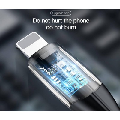 Кабель USB BASEUS Horizontal, USB - Lightning, 2.4А, 1 м, черный, с индикатором Кабель USB BASEUS Horizontal, USB - Lightning, 2.4А, 1 м, черный, с индикатором