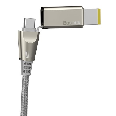 Кабель USB-C BASEUS Flash Series One-for-two, Type-C - Type-C+ DC square head, 5A, 2 м, серый Кабель USB-C BASEUS Flash Series One-for-two, Type-C - Type-C+ DC square head, 5A, 2 м, серый