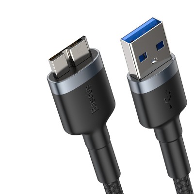 Кабель USB BASEUS Cafule cable USB3.0 Male TO Micro-B, USB3.0 - Micro-B, 2А, 1 м, темно-серый Кабель USB BASEUS Cafule cable USB3.0 Male TO Micro-B, USB3.0 - Micro-B, 2А, 1 м, темно-серый