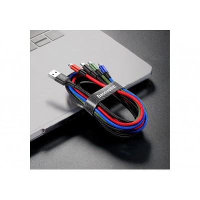 Кабель USB BASEUS Fast Charging 4-in-1, USB - 2*MicroUSB + Type-C + Lightning, 3.5A, 1.2 м, черный Кабель USB BASEUS Fast Charging 4-in-1, USB - 2*MicroUSB + Type-C + Lightning, 3.5A, 1.2 м, черный