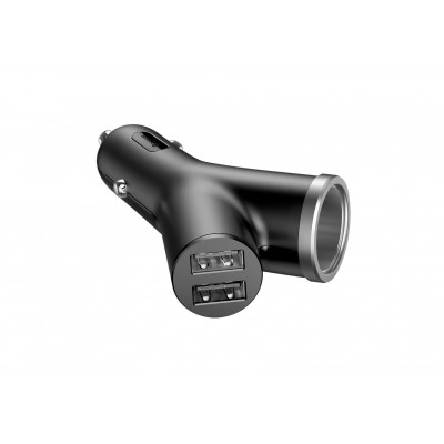 Автомобильное зарядное устройство BASEUS Y type, 2*USB+прикуриватель, 3.4A, черный Автомобильное зарядное устройство BASEUS Y type, 2*USB+прикуриватель, 3.4A, черный