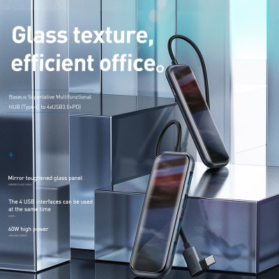 Переходник/Адаптер BASEUS UCN3274, Разветвитель, Type-C - 4xUSB3.0 + PD, 3A, темно-серый Переходник/Адаптер BASEUS UCN3274, Разветвитель, Type-C - 4xUSB3.0 + PD, 3A, темно-серый