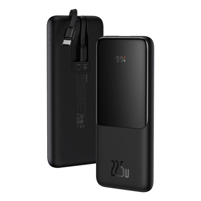Портативный аккумулятор BASEUS Elf Digital Display 22.5W, 2.4A, 10000 мА⋅ч, черный Портативный аккумулятор BASEUS Elf Digital Display 22.5W, 2.4A, 10000 мА⋅ч, черный