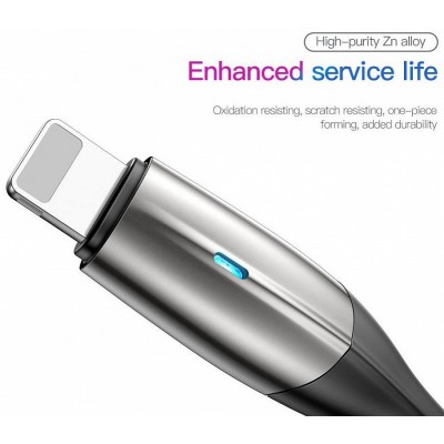 Кабель USB BASEUS Horizontal, USB - Lightning, 2.4А, 1 м, черный, с индикатором Кабель USB BASEUS Horizontal, USB - Lightning, 2.4А, 1 м, черный, с индикатором