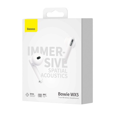 Беспроводные наушники BASEUS WX5(Overseas Edition), Bluetooth, белый Беспроводные наушники BASEUS WX5(Overseas Edition), Bluetooth, белый