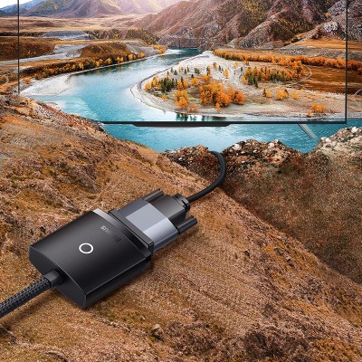 Переходник/Адаптер BASEUS Lite Series Adapter, HDMI - VGA, черный Переходник/Адаптер BASEUS Lite Series Adapter, HDMI - VGA, черный
