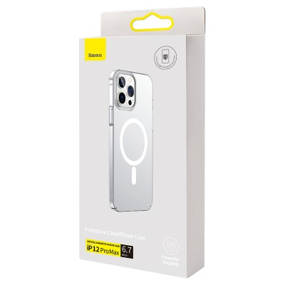 Чехол BASEUS Crystal Magnetic для iPhone 12 Pro Max 6.7, прозрачный Чехол BASEUS Crystal Magnetic для iPhone 12 Pro Max 6.7, прозрачный