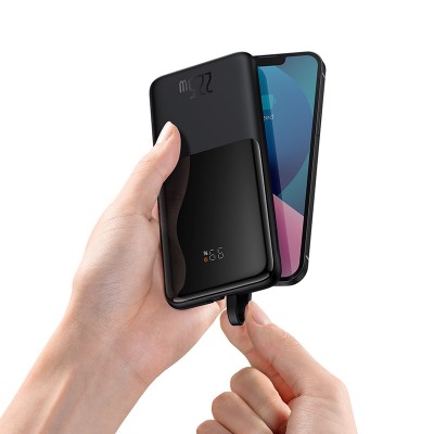 Портативный аккумулятор BASEUS Elf Digital Display 22.5W, 2.4A, 10000 мА⋅ч, черный Портативный аккумулятор BASEUS Elf Digital Display 22.5W, 2.4A, 10000 мА⋅ч, черный