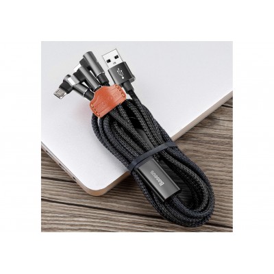 Кабель USB BASEUS MVP 3-in-1, USB - MicroUSB+Type-C+Lightning, 3.5A, 1.2 м, черный, игровой Кабель USB BASEUS MVP 3-in-1, USB - MicroUSB+Type-C+Lightning, 3.5A, 1.2 м, черный, игровой