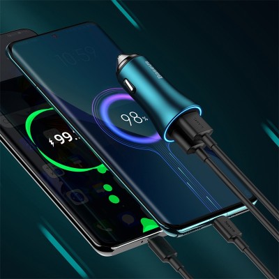 Автомобильное зарядное устройство BASEUS Golden Contactor Max Dual, 2*USB, 8A, 60W, синий Автомобильное зарядное устройство BASEUS Golden Contactor Max Dual, 2*USB, 8A, 60W, синий