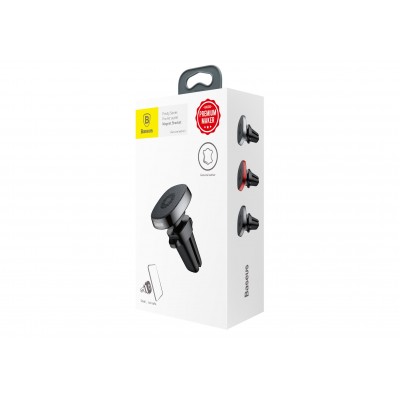 Автомобильный держатель BASEUS Privity, магнитный, черный, на воздуховод, компактный, кожаный Автомобильный держатель BASEUS Privity, магнитный, черный, на воздуховод, компактный, кожаный