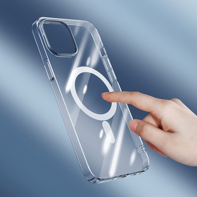 Чехол BASEUS Crystal Magnetic для iPhone 12 Pro Max 6.7, прозрачный Чехол BASEUS Crystal Magnetic для iPhone 12 Pro Max 6.7, прозрачный