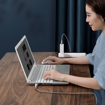 Кабель USB-C BASEUS Flash Series One-for-two, Type-C - Type-C+ DC square head, 5A, 2 м, серый Кабель USB-C BASEUS Flash Series One-for-two, Type-C - Type-C+ DC square head, 5A, 2 м, серый